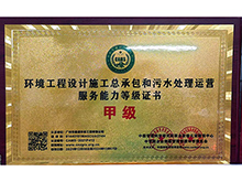 污水处理运营服务能力等级证书